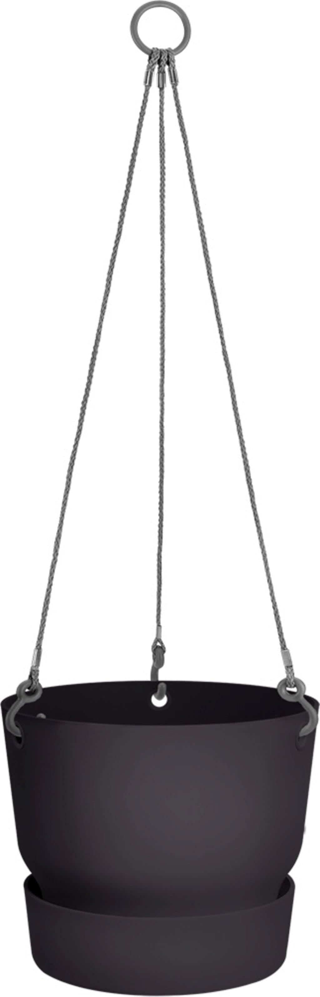 Elho Greenville Hängeampel 24 Cm, Lebhaft Schwarz