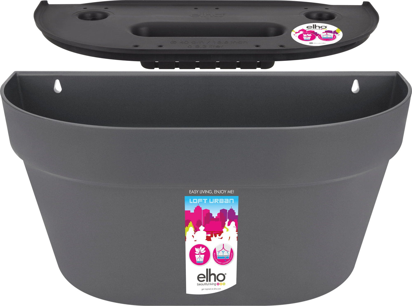 Elho Loft Urban Wandampel 40, Weiss
