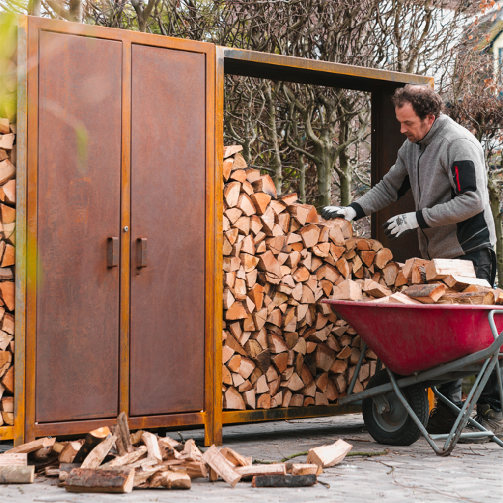 Holzaufbewahrung Mit Türen