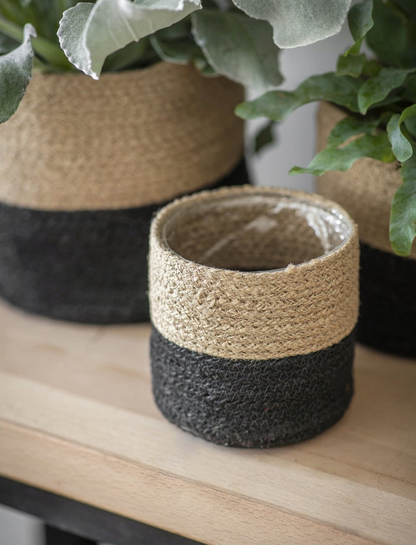 3er Set Jute Töpfe