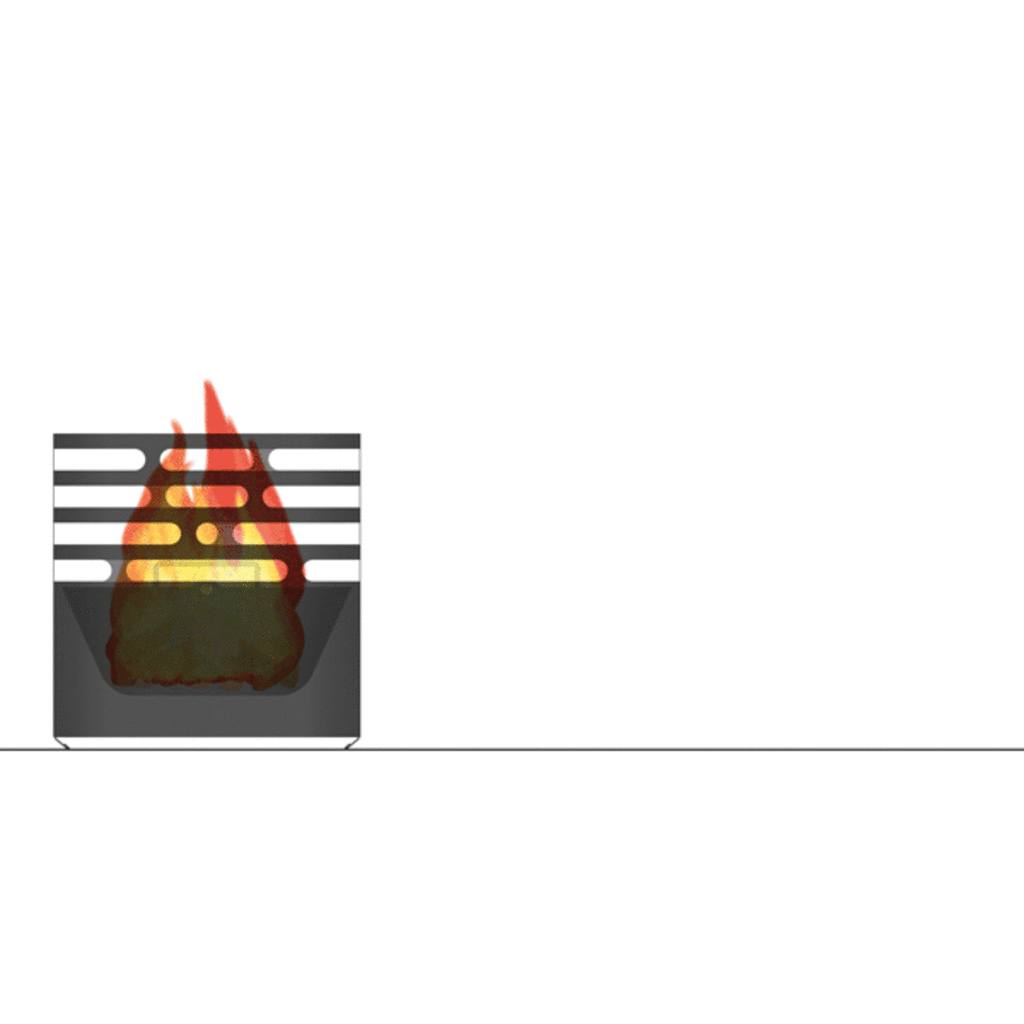 CUBE Feuerkorb, Rostig
