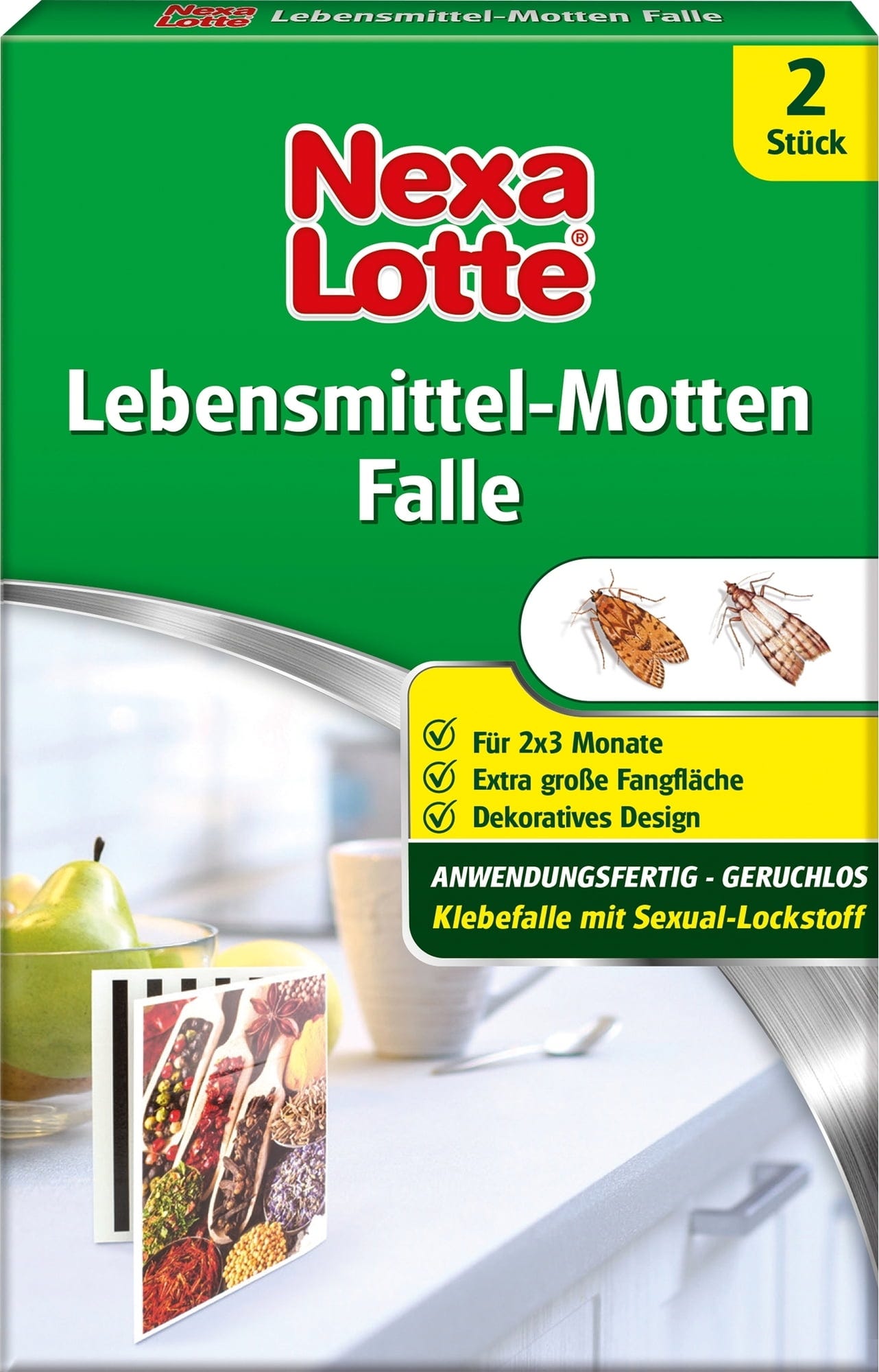 Pheromonfalle Für Nahrungsmittelmotten, 2 Stück