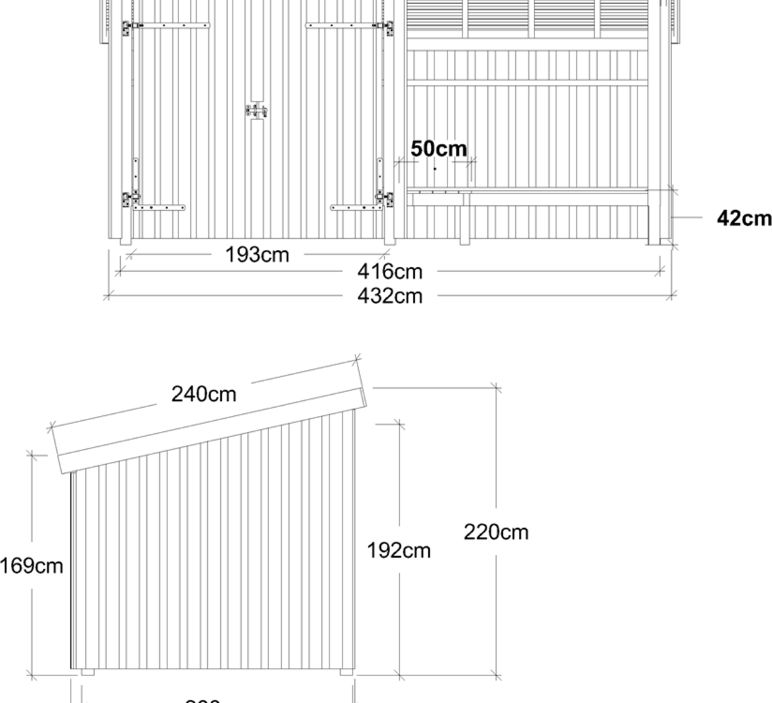 Plus Nordic Grillhütte/Gartenhaus - 9,5 M² - Typ 1B