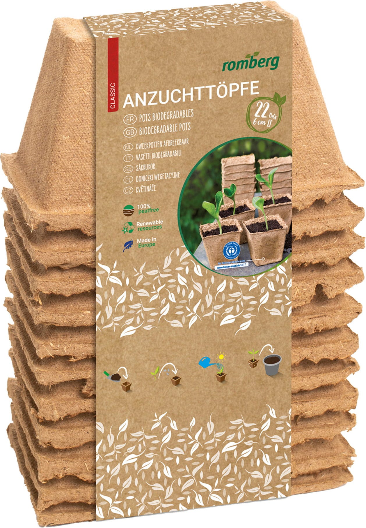 22 Anzuchttöpfe 6 Cm Quadratisch, 22 Stück