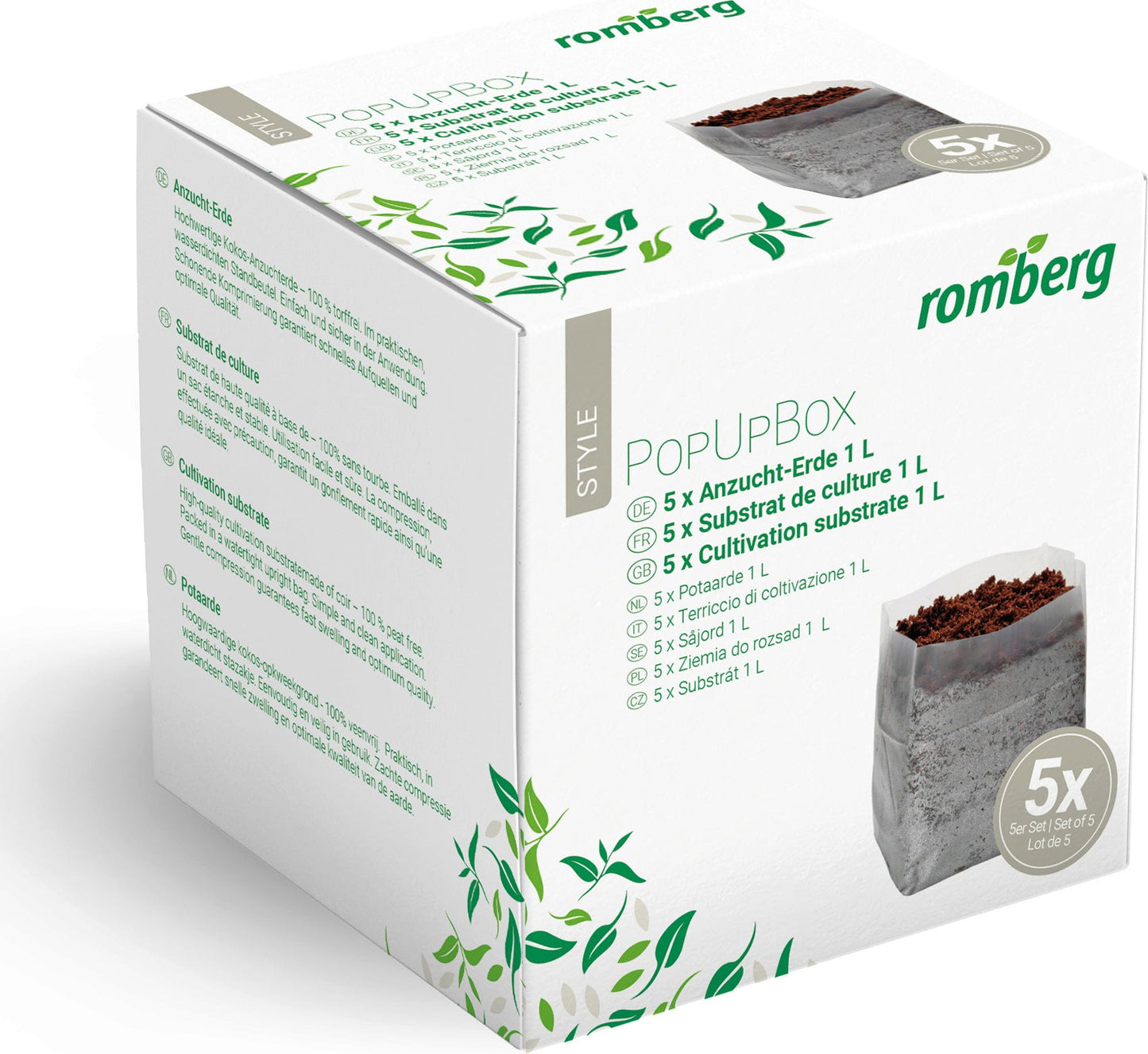 POP UP BOX Anzucht-Erde - 5 X 1 Liter