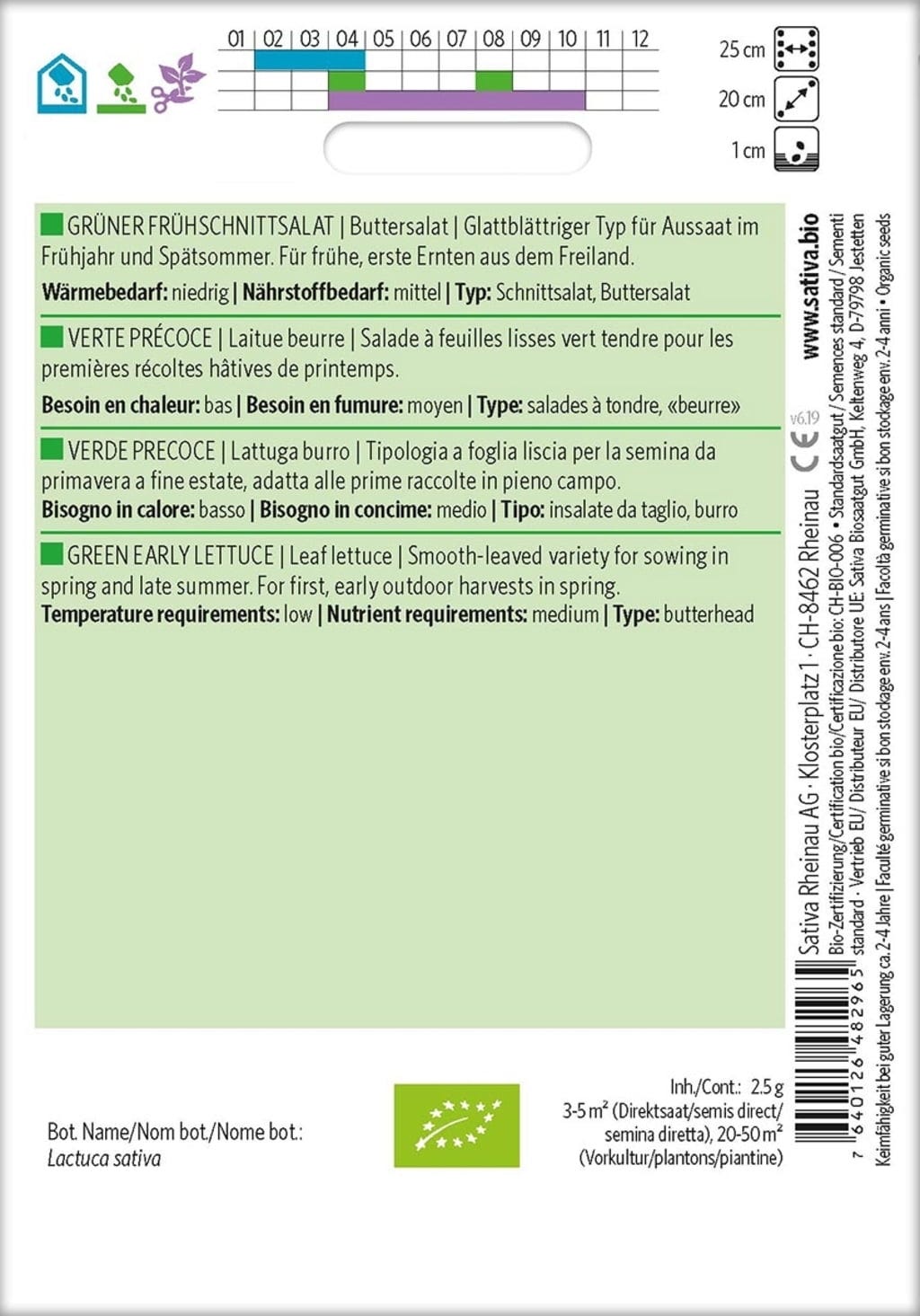 Bio Buttersalat "Grüner Frühschnittsalat"