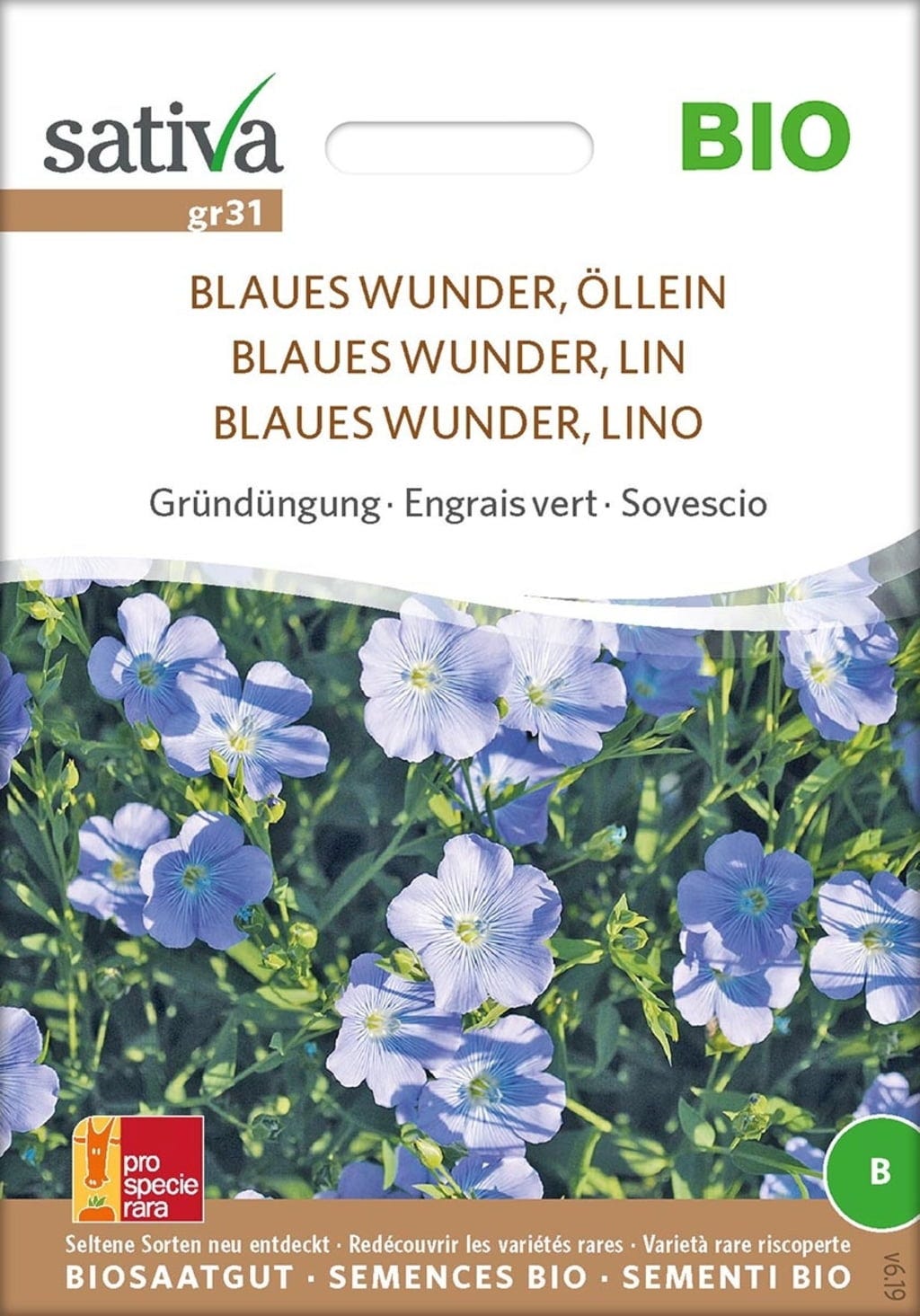 Bio Gründüngung "Blaues Wunder, Öllein"