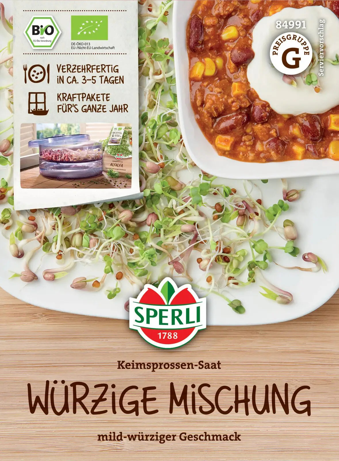 Bio Keimsprossen-Saat "Würzige Mischung"