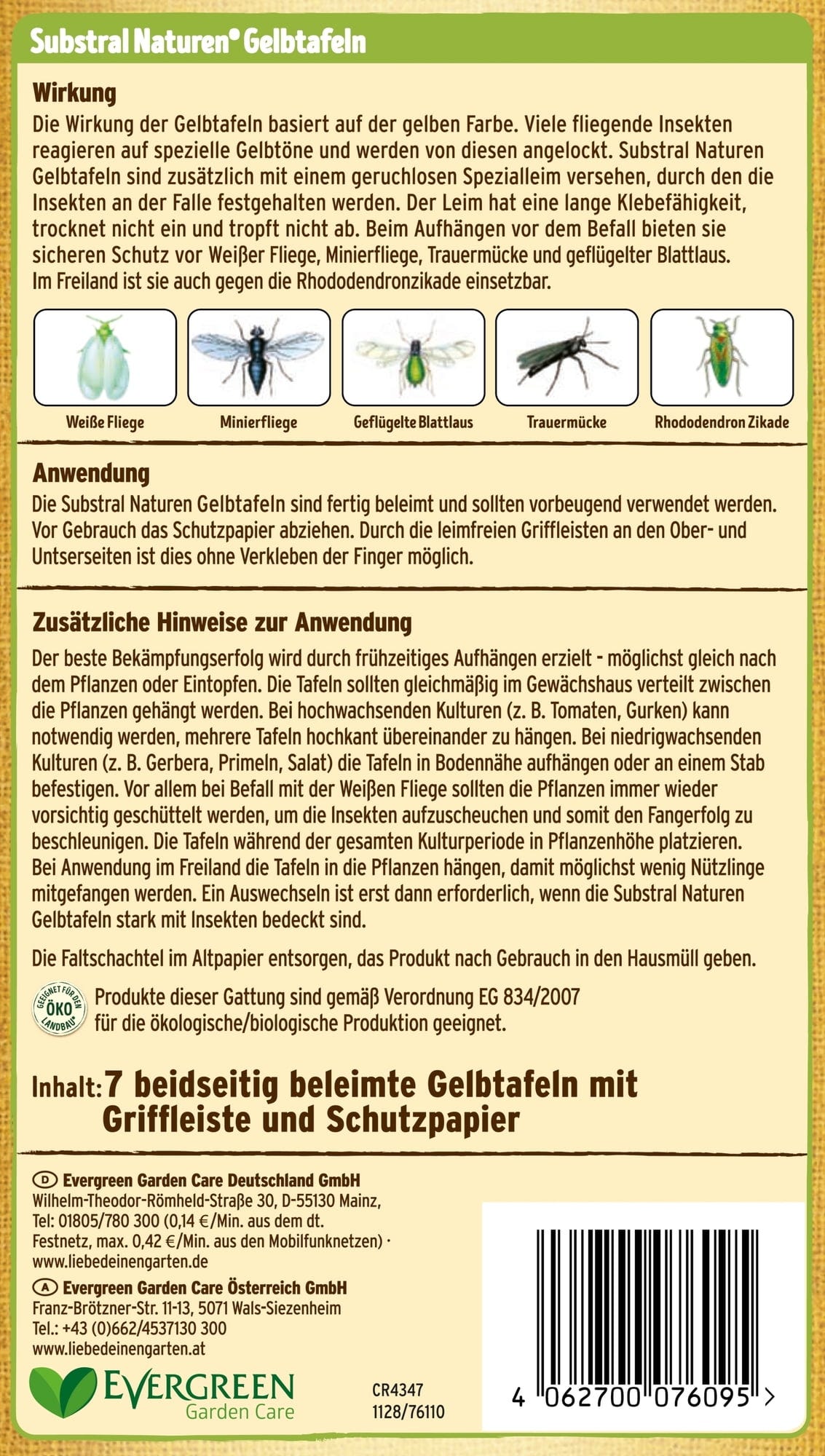 Bio Gelbtafeln, 7 Stück