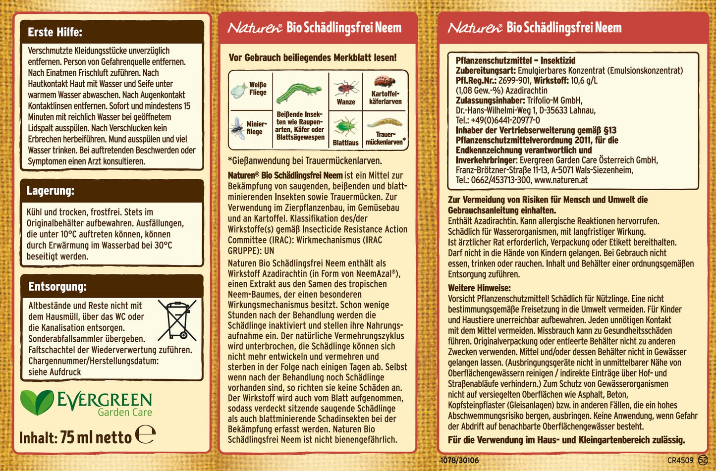 Bio Schädlingsfrei Neem, 75 Ml - Reg. Nr. 2699-901