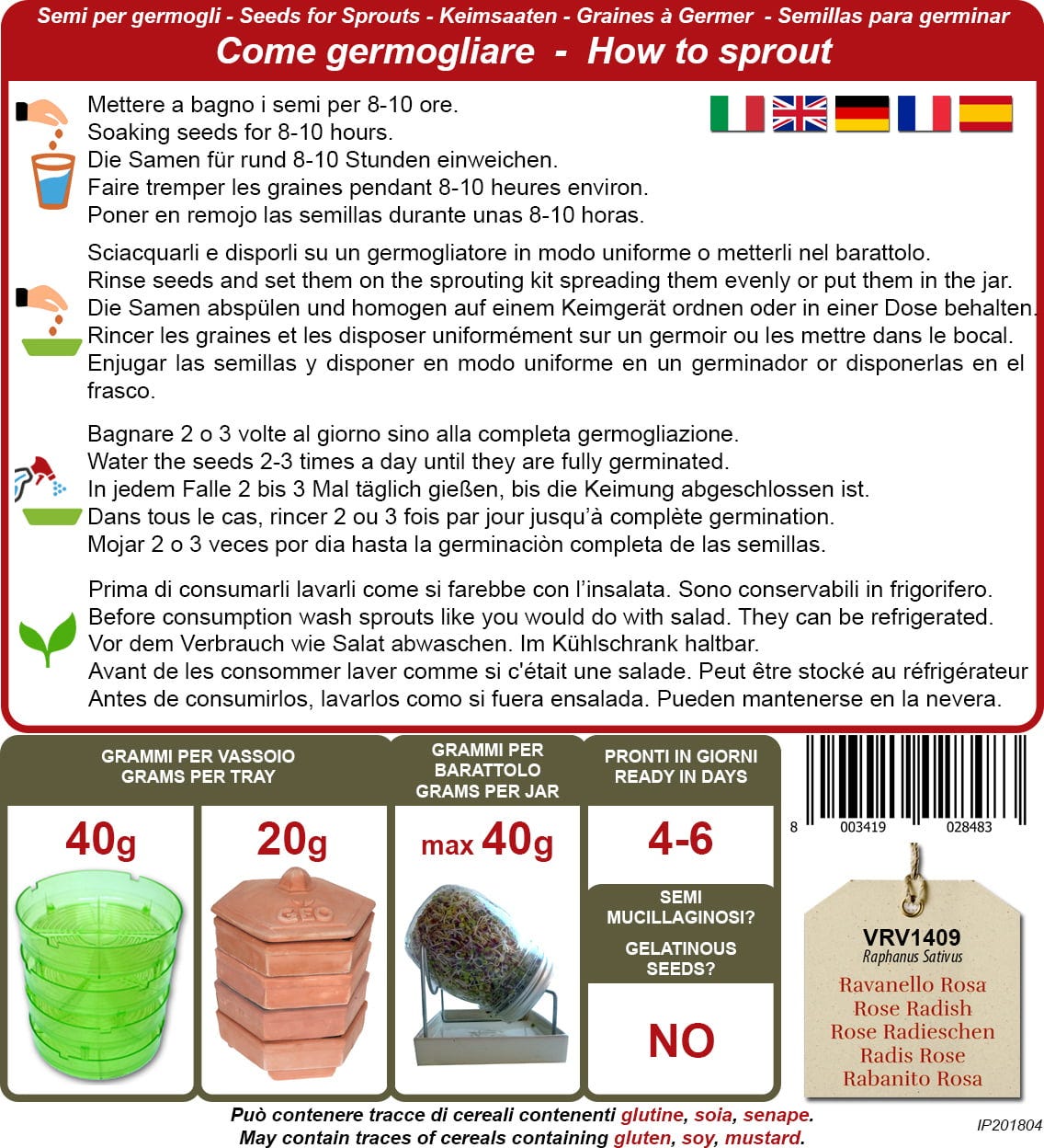  Bio Keimsprossen "China Rose", 20 G
