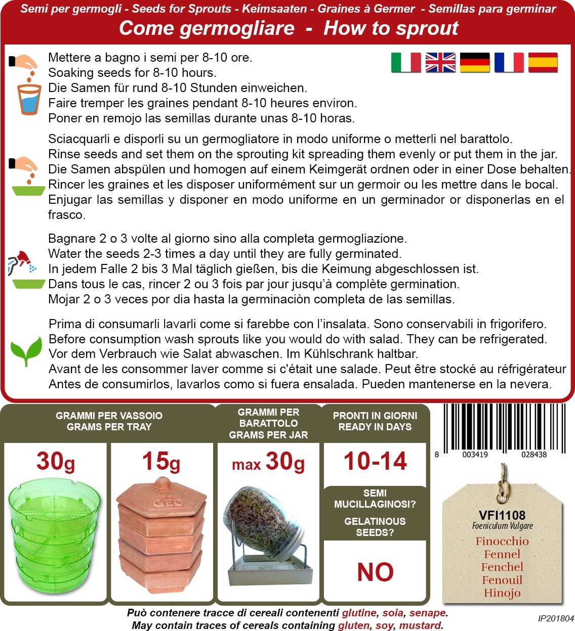  Bio Keimsprossen "Fenchel", 150 G