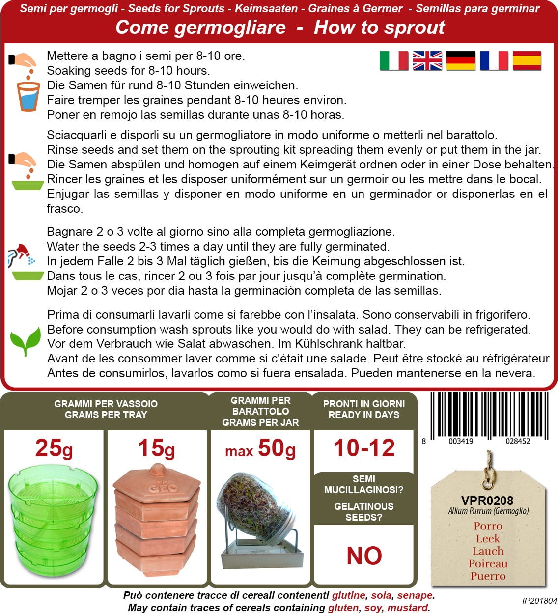  Bio Keimsprossen "Lauch", 6 G