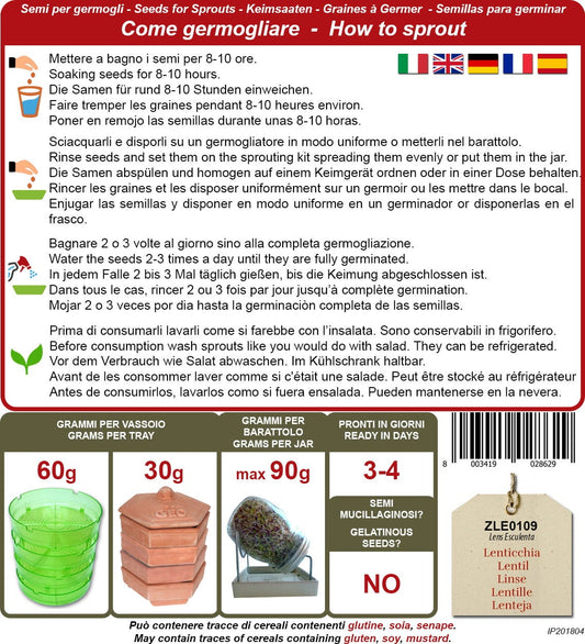  Bio Keimsprossen "Linse", 600 G