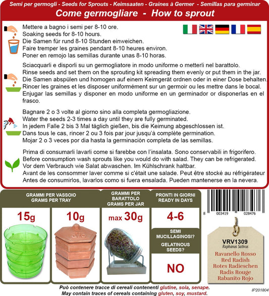  Bio Keimsprossen "Rotes Radieschen", 15 G