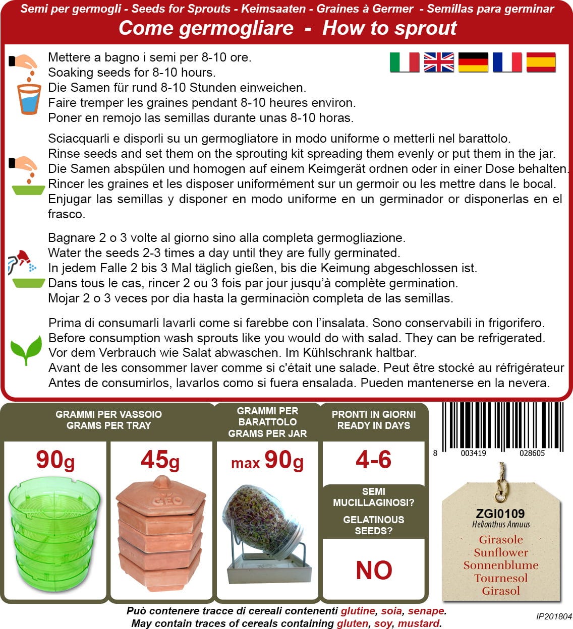  Bio Keimsprossen "Sonnenblume", 400 G
