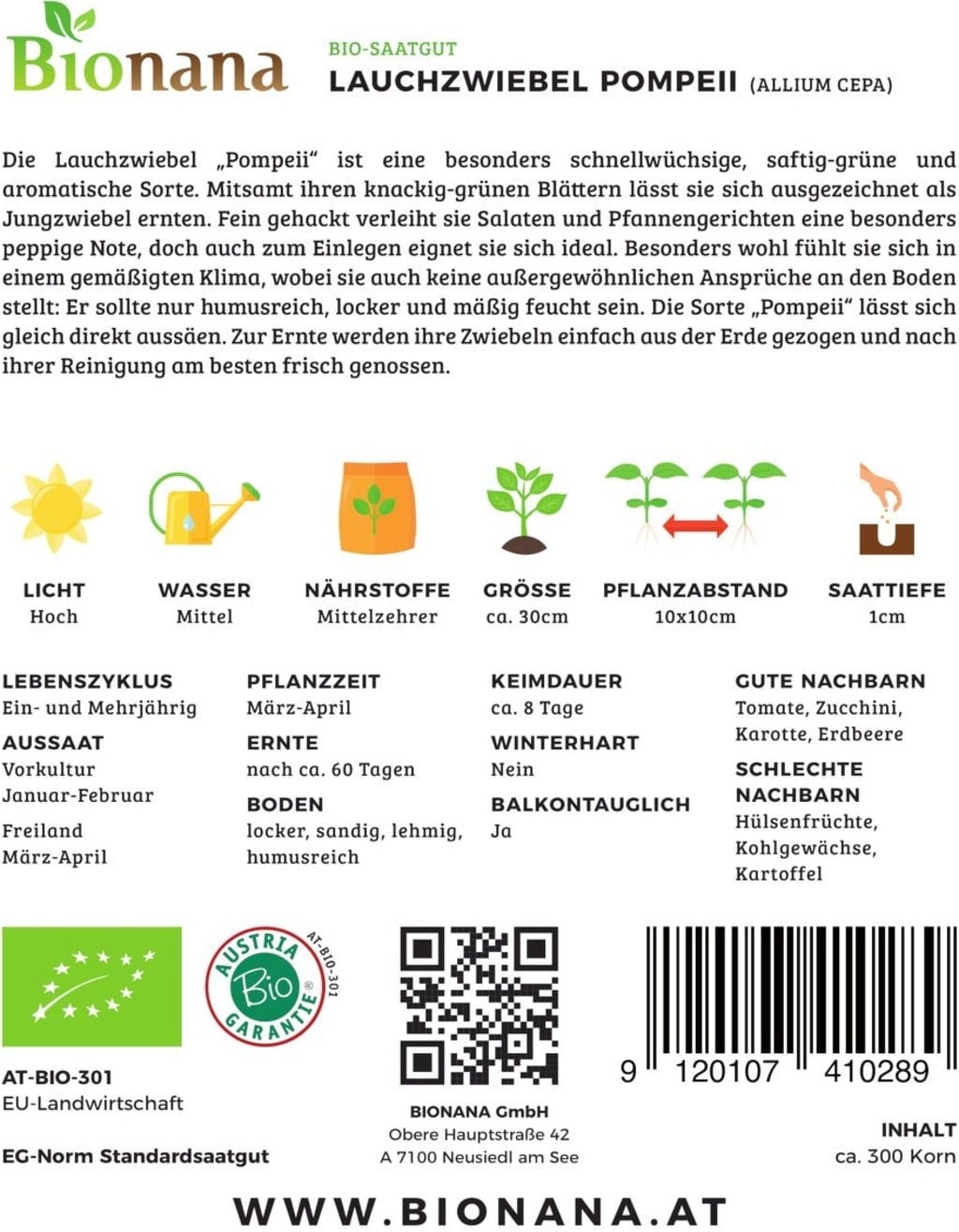 Bio Lauchzwiebel „Pompei“
