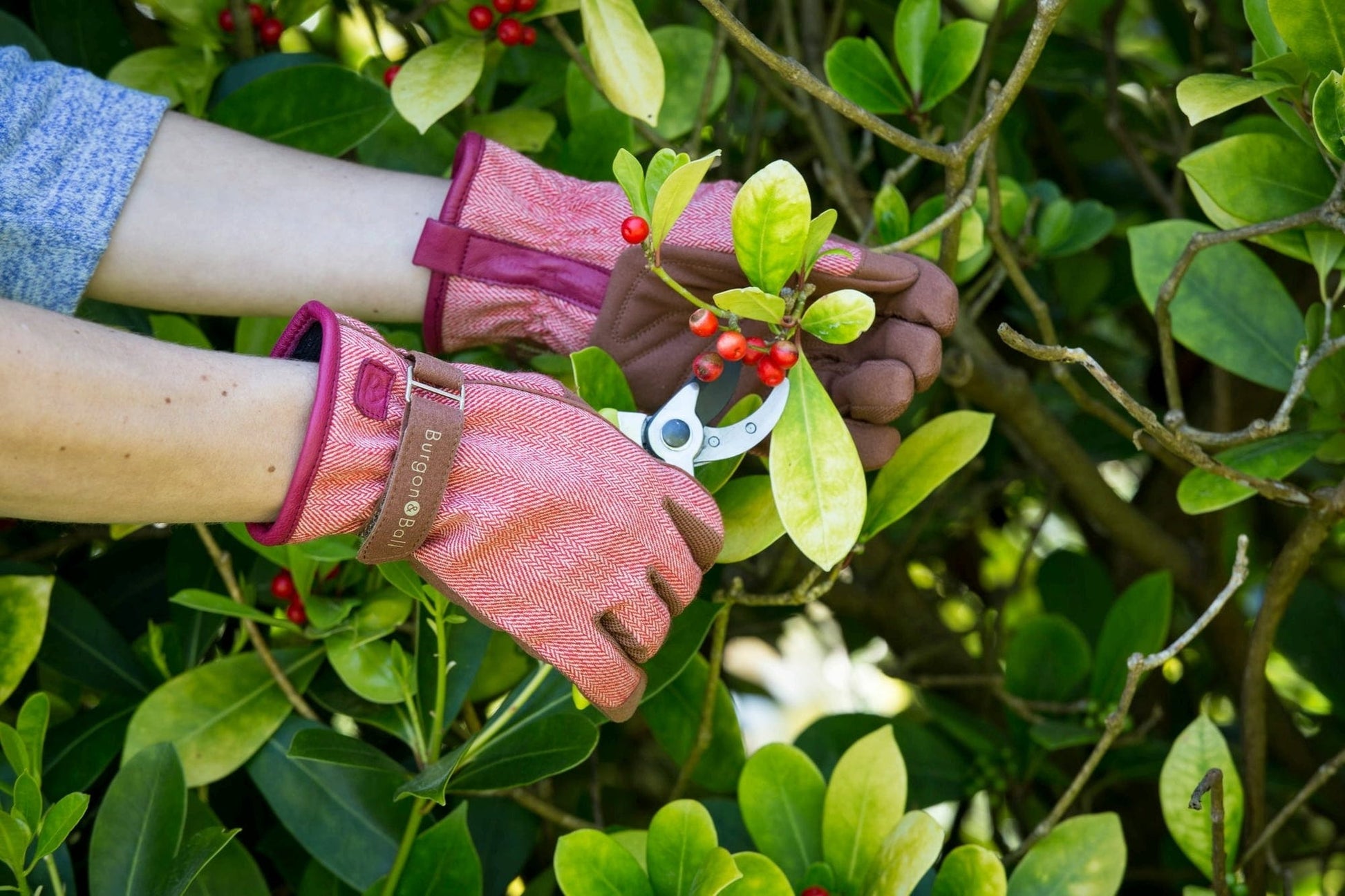  Gartenhandschuhe "Red Tweed", S/M (1 Paar)