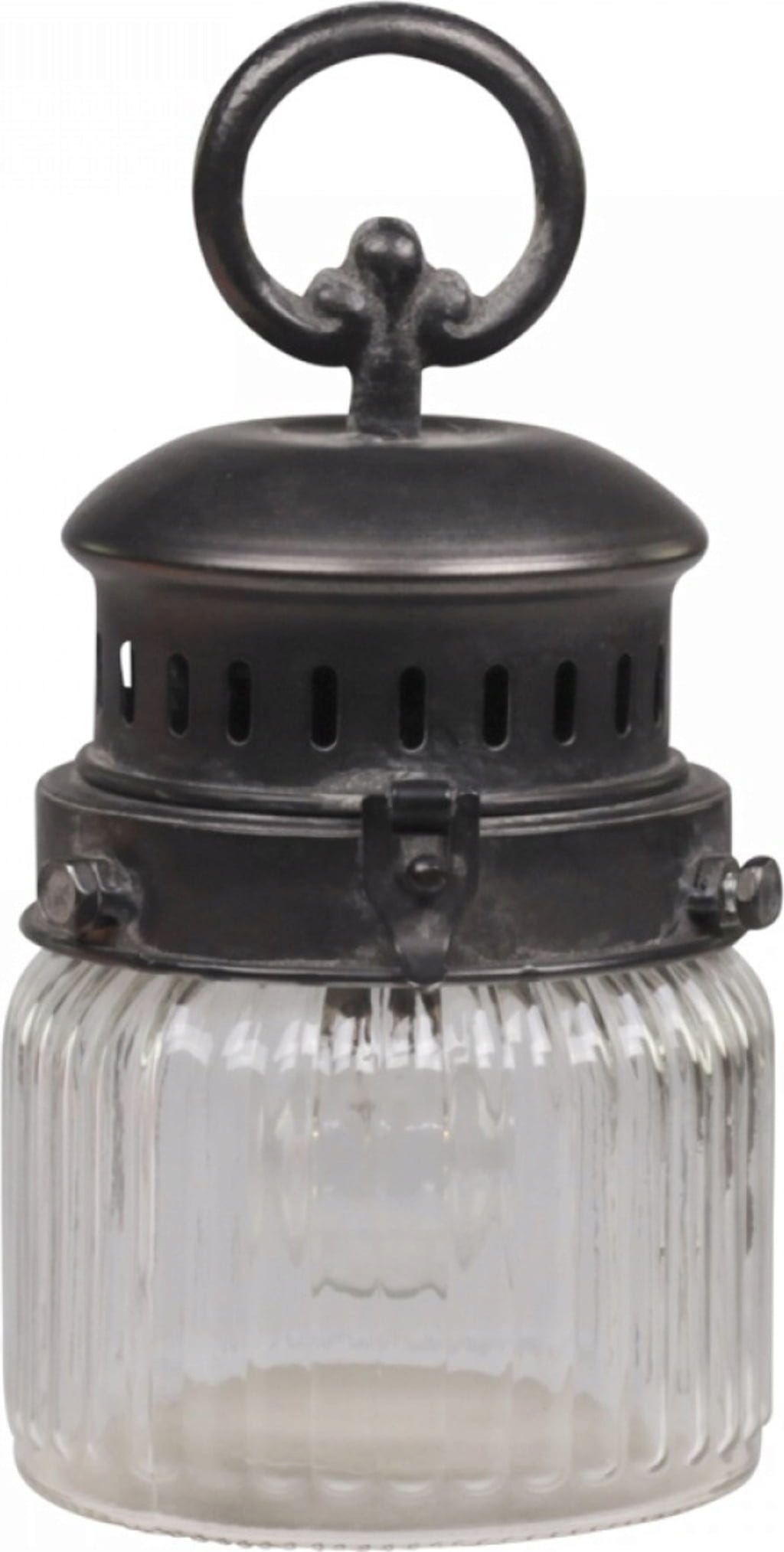  Französische Stalllaterne Inkl. Leuchtmittel & Timer, H 22 Cm Ø 11 Cm