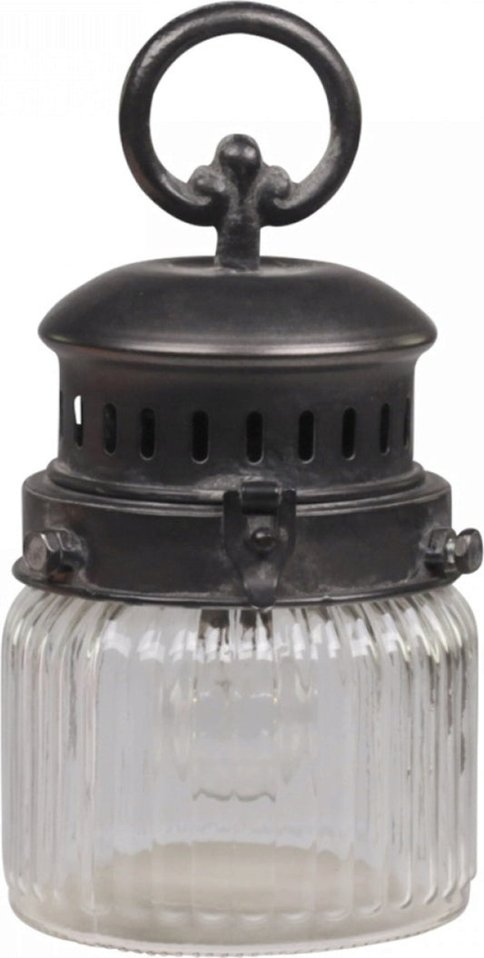  Französische Stalllaterne Inkl. Leuchtmittel & Timer, H 22 Cm Ø 11 Cm