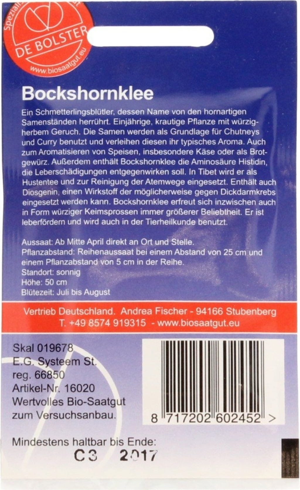  Bockshornsklee, 3 G