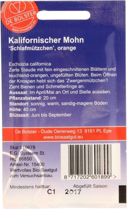  Mohn "Oranges Schlafmützchen", 1 G