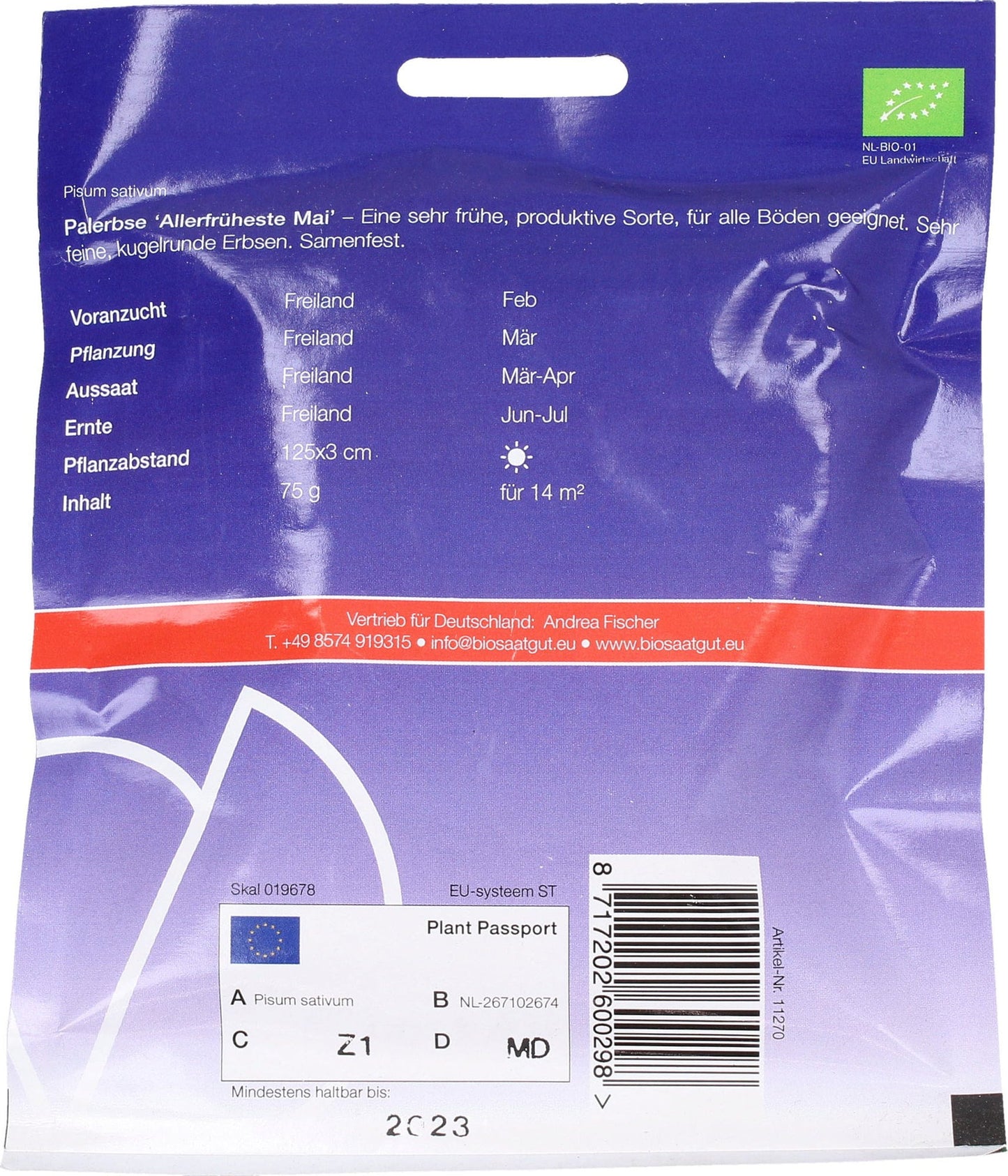  Palerbse "Erster Mai", 55 G