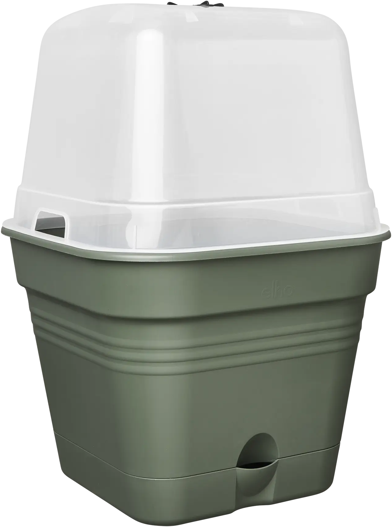Elho Anzuchttopf Set Green Basics 30cm - Quadrat, Laubgrün