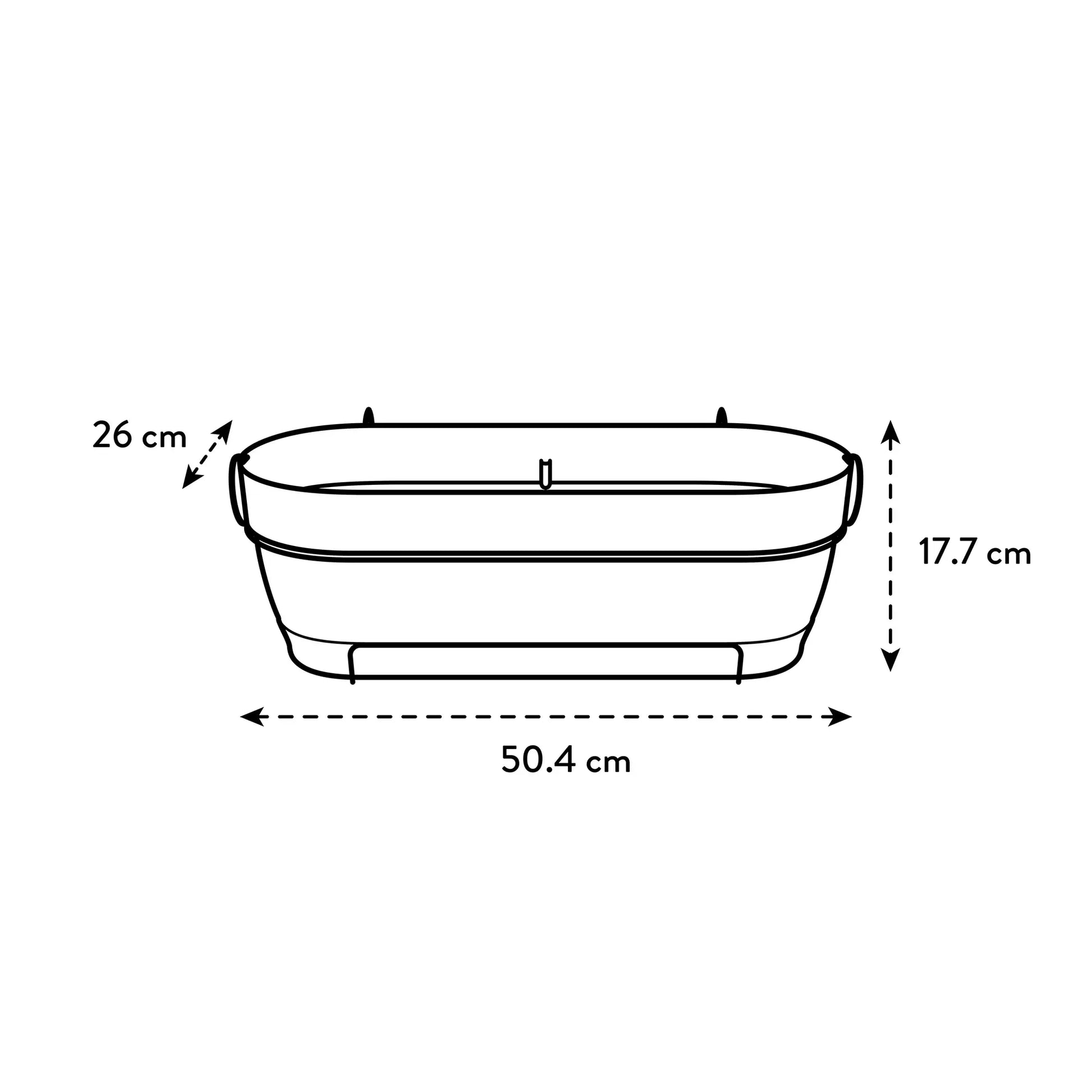Elho Balkonkasten Vibia Campana Allin1, 50 Cm, Pistazien Grün