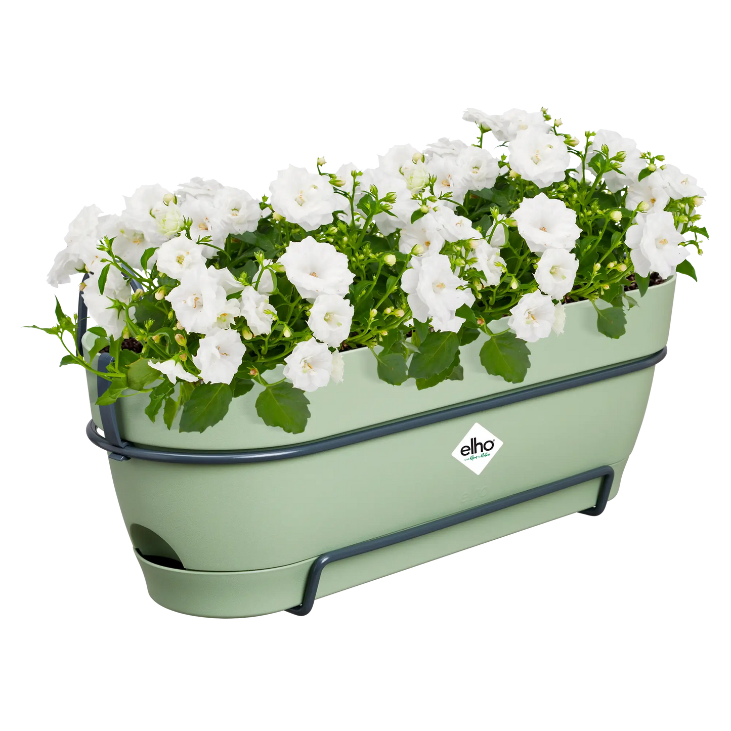 Elho Balkonkasten Vibia Campana Allin1, 50 Cm, Pistazien Grün