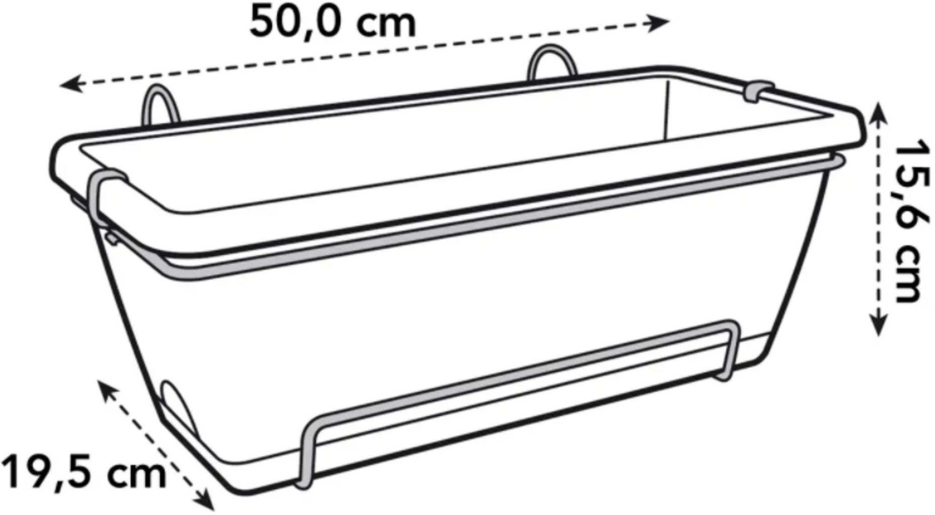 Elho Barcelona Balkonkasten 50 Cm, Pistazien Grün