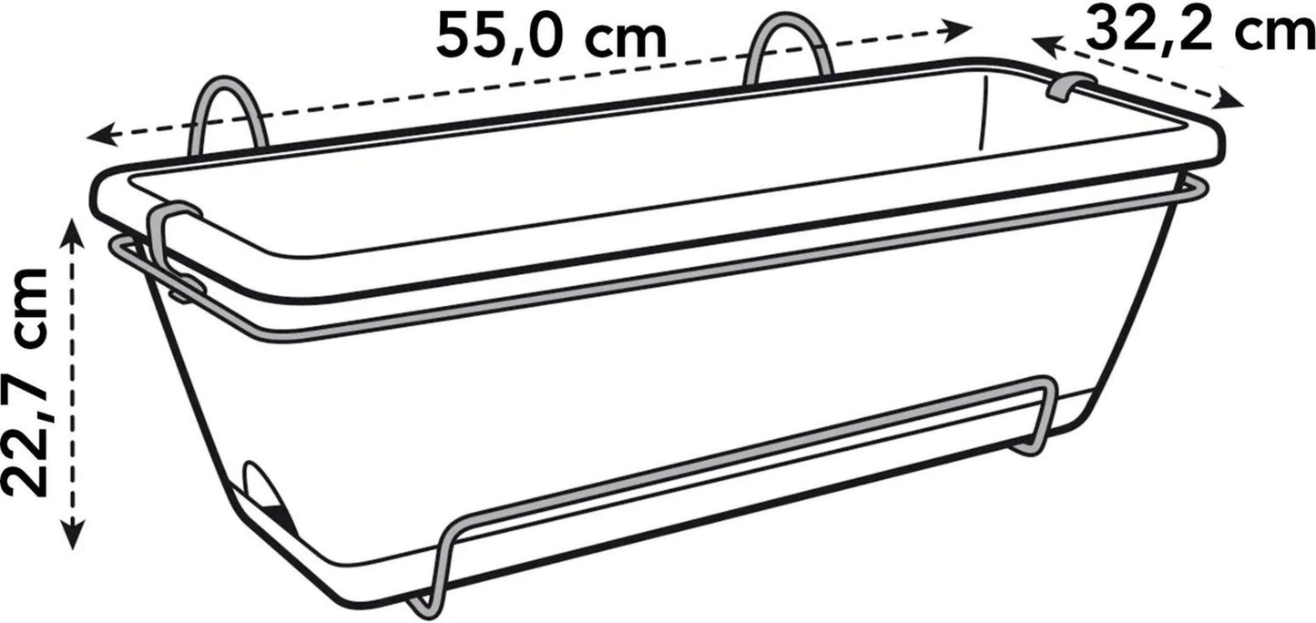 Elho Barcelona Xl Allin1 55 Cm, Anthrazit