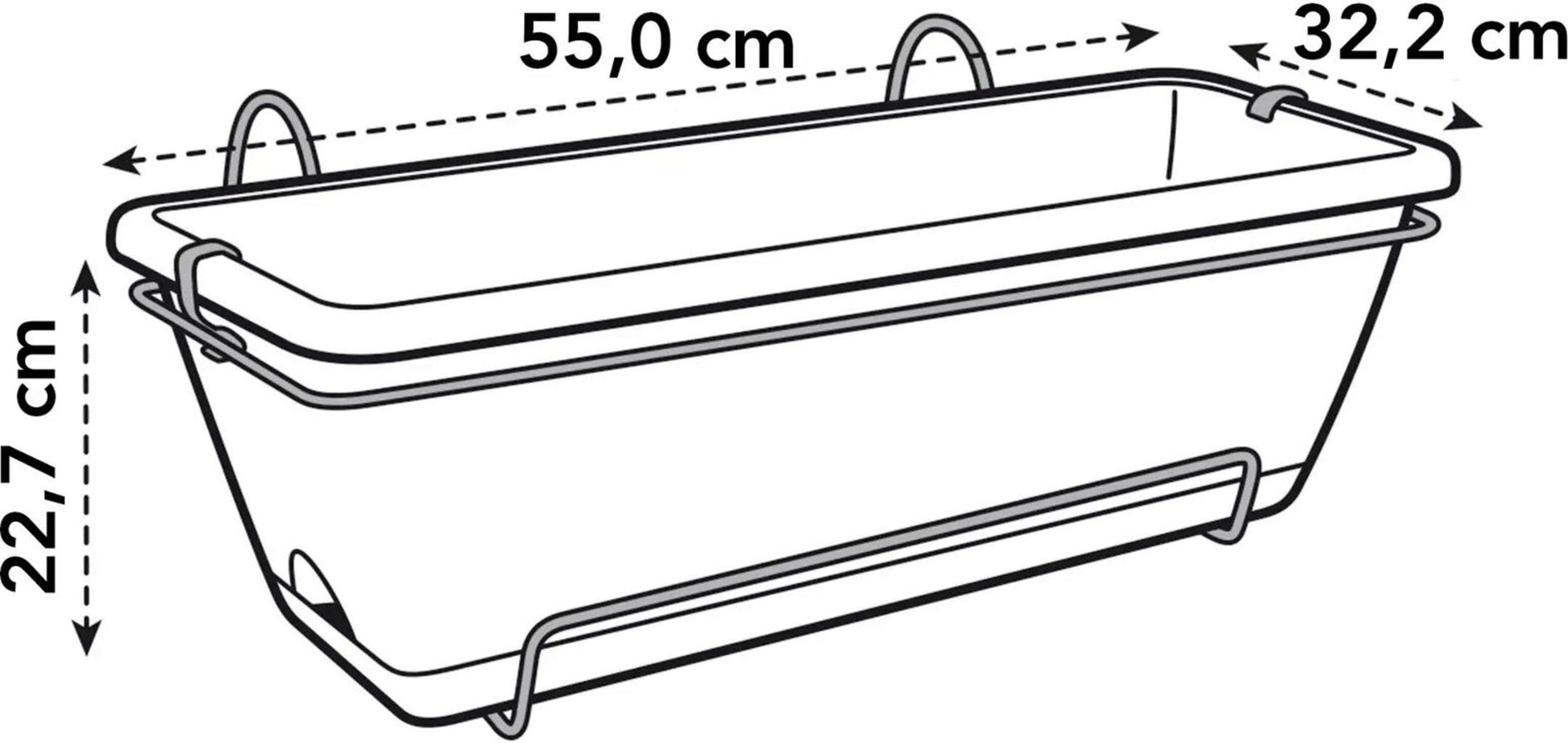 Elho Barcelona Xl Allin1 55 Cm, Anthrazit