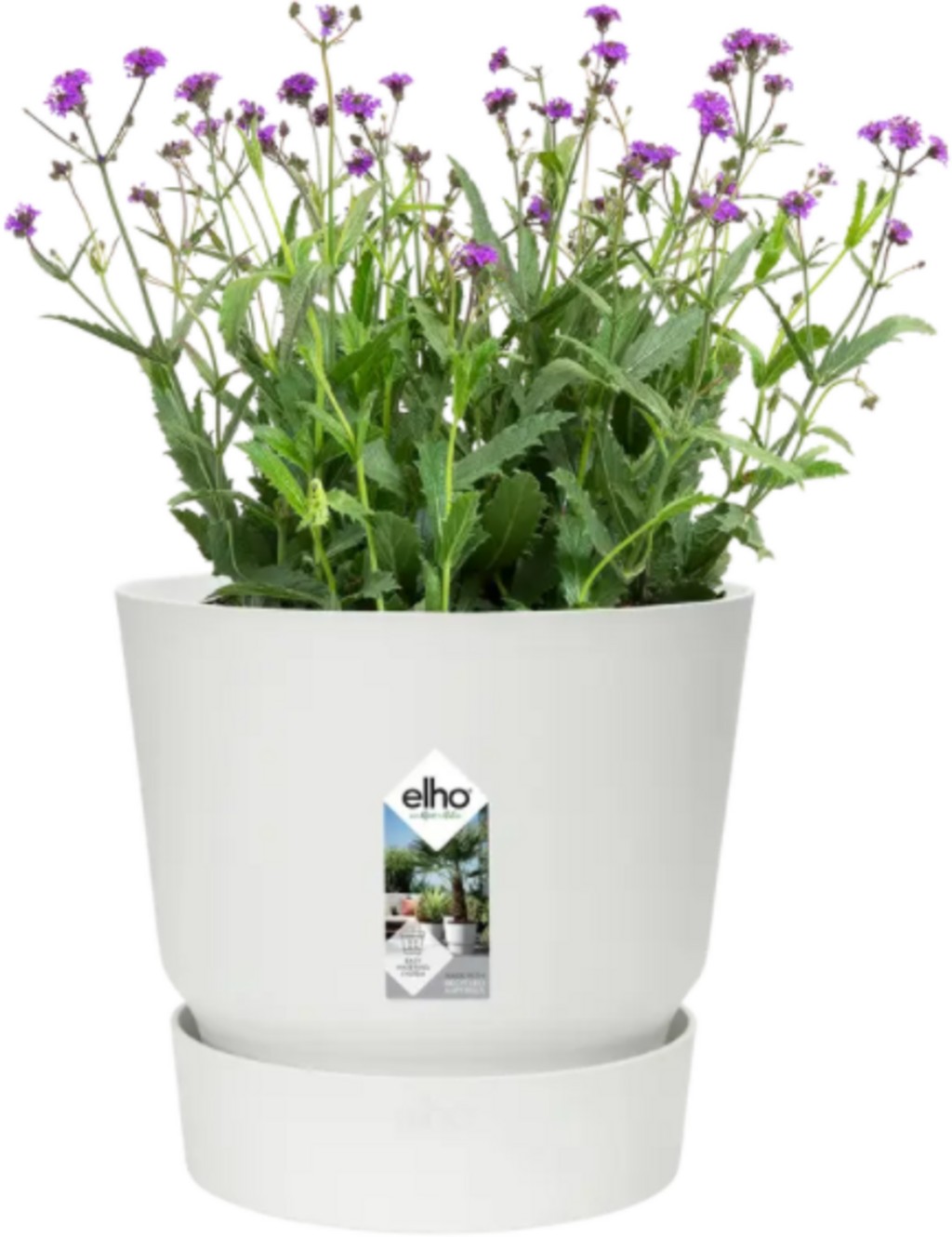 Elho Greenville Topf Rund 14 Cm, Weiss
