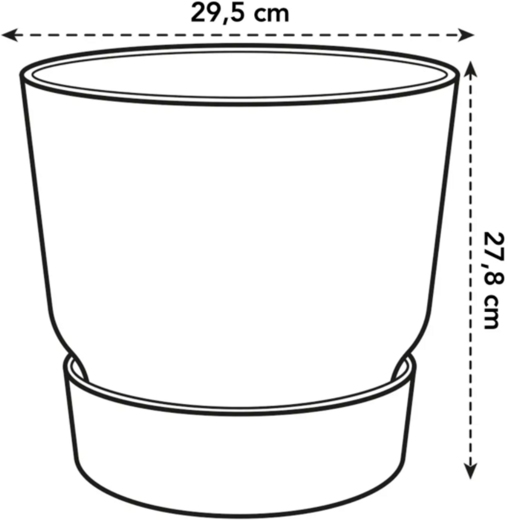 Elho Greenville Topf Rund 30 Cm, Laubgrün