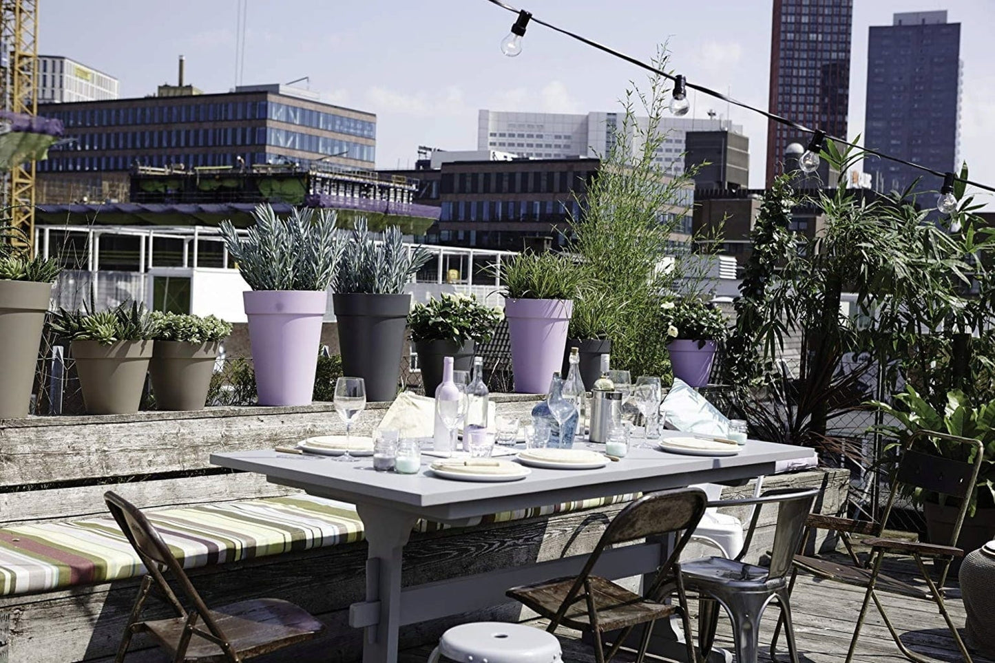 Elho Loft Urban Rund Hoch 28, Anthrazit