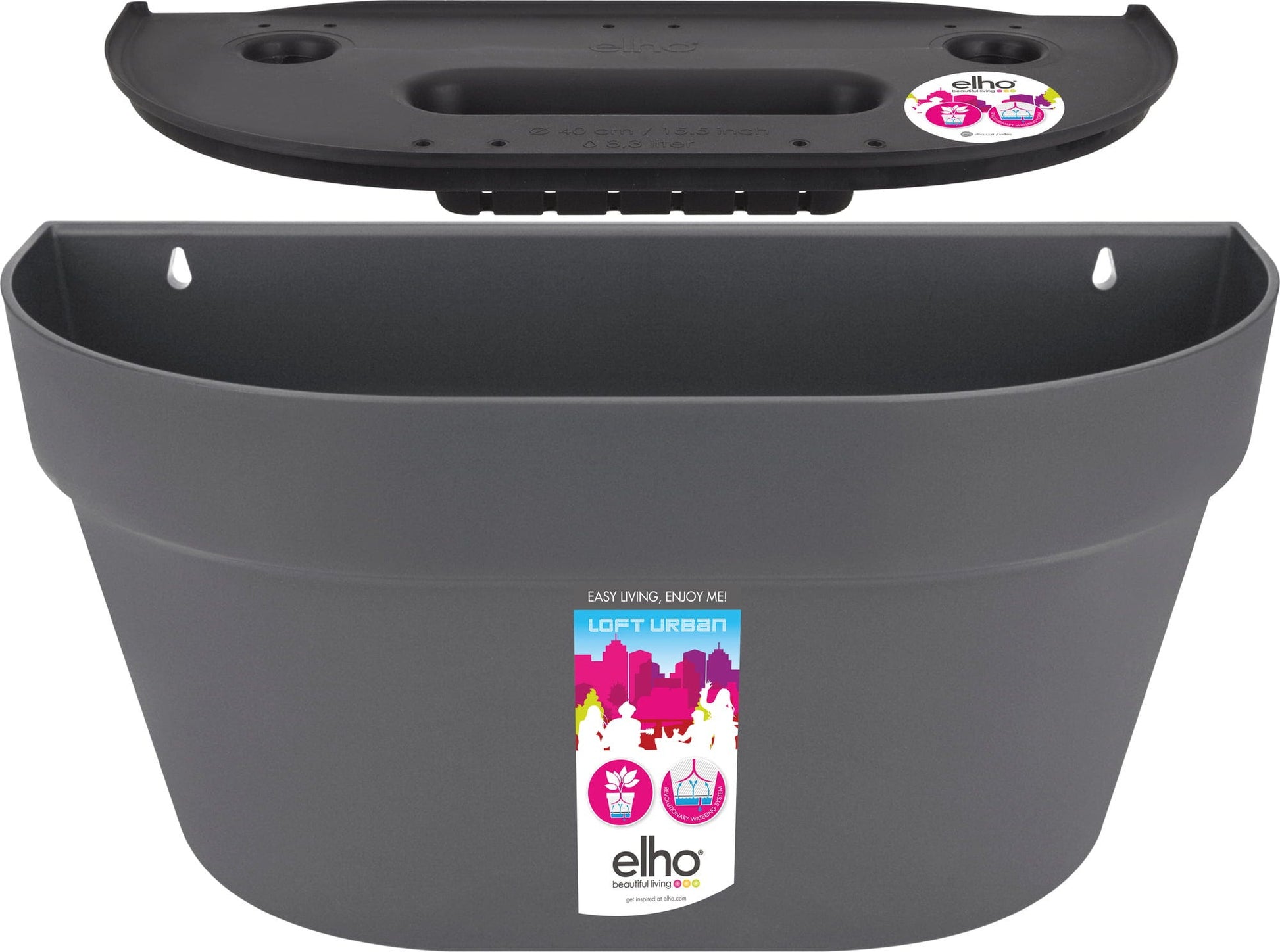 Elho Loft Urban Wandampel 40, Weiss