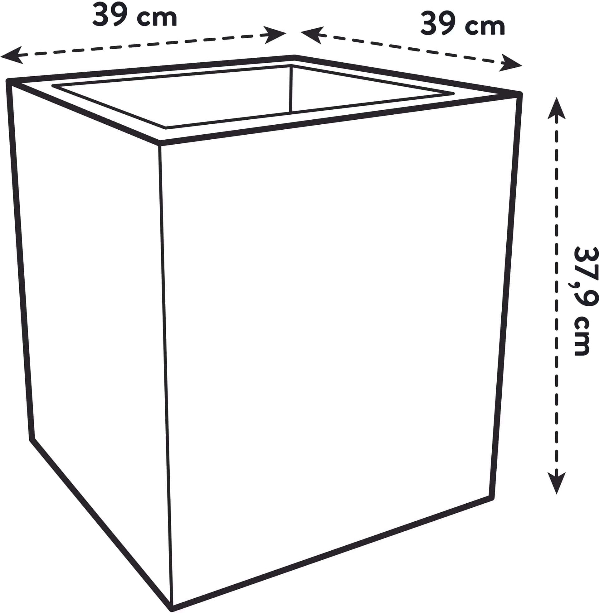 Elho Pflanztopf Vivo Next Quadrat - 40 Cm, Living Schwarz