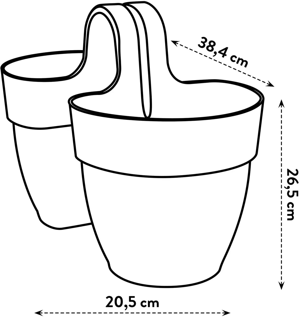 Elho Vibia Campana Flower Twin 21 Cm, Anthrazit