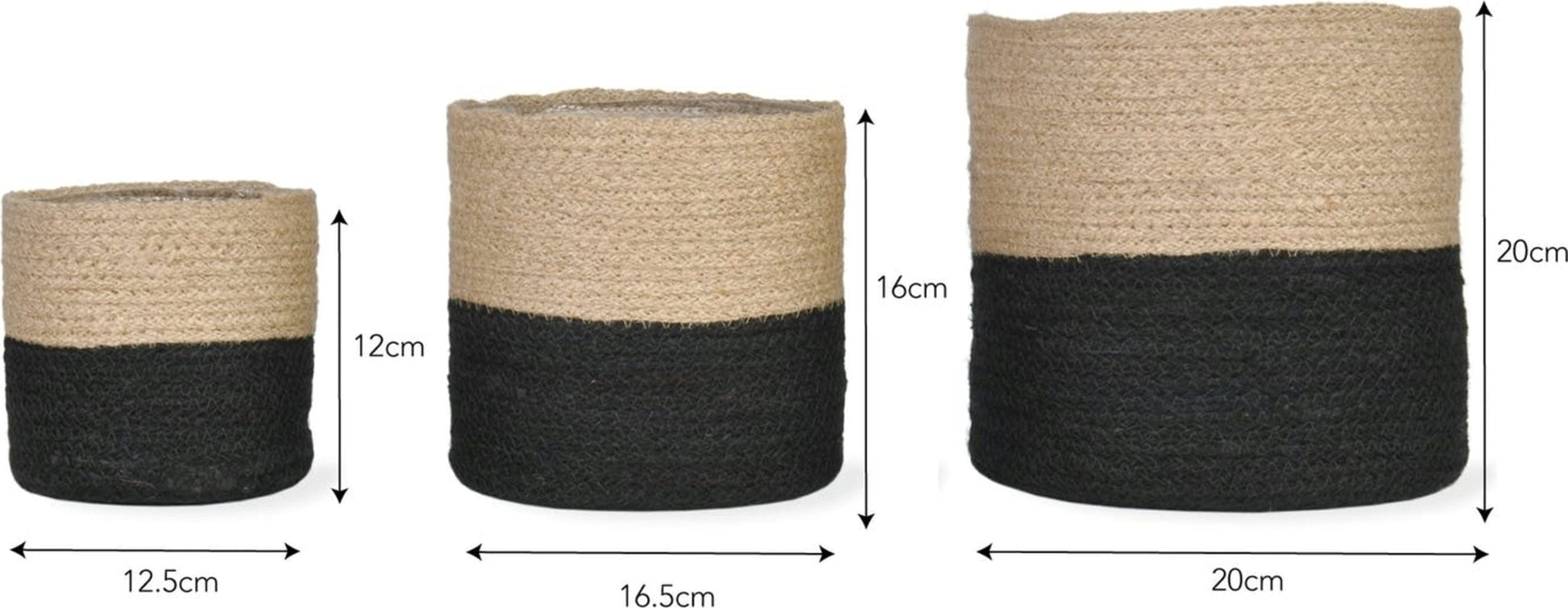  3er Set Jute Töpfe