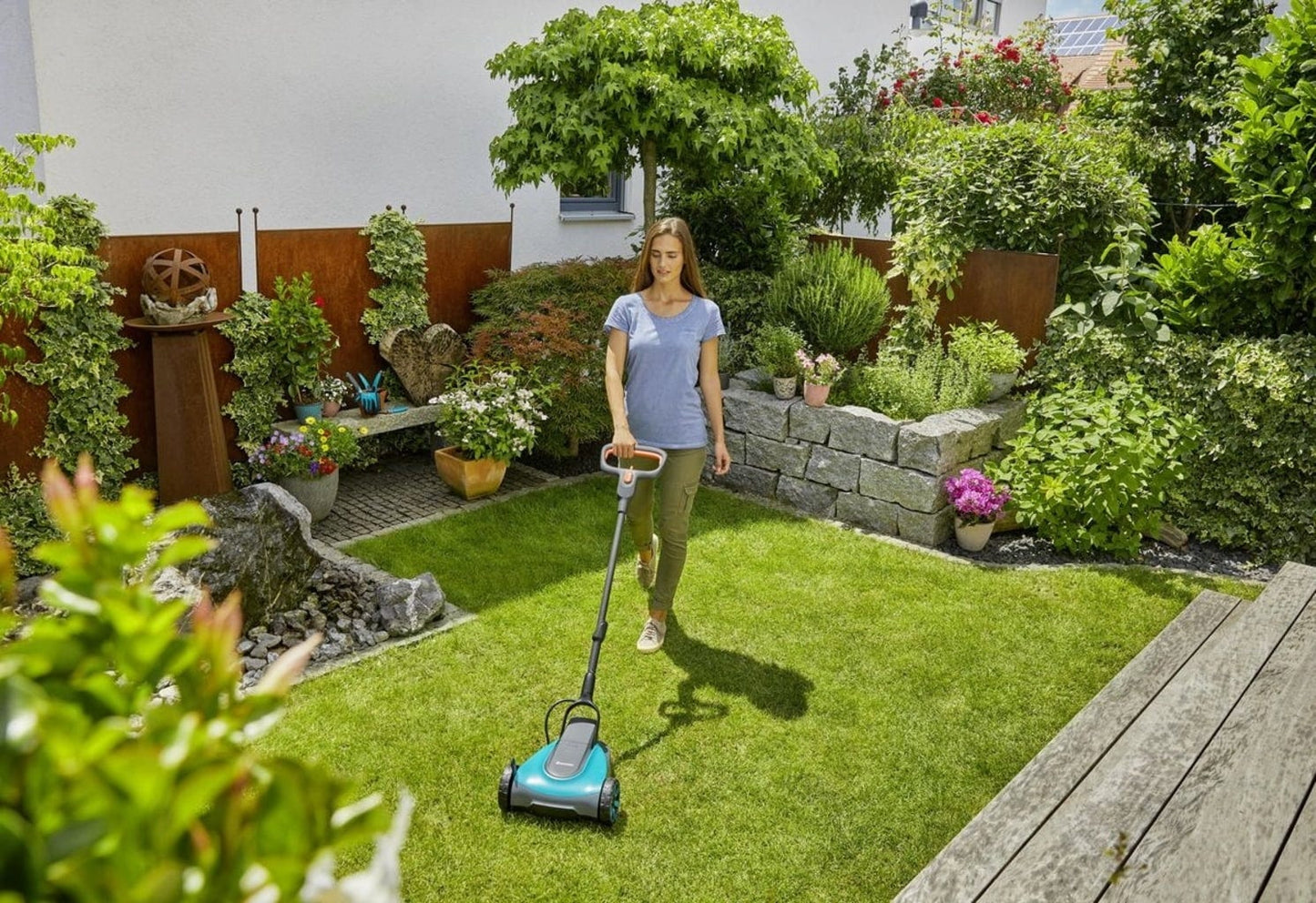 Gardena Akku-Rasenmäher HandyMower 22/18V P4A Ready-To-Use Set