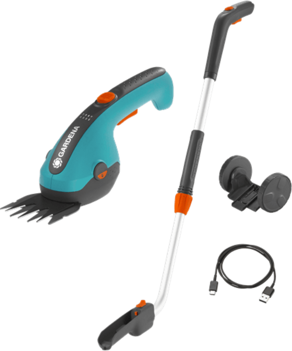 Gardena Set Akku-Grasschere ClassicCut Li + Stiel + Räder