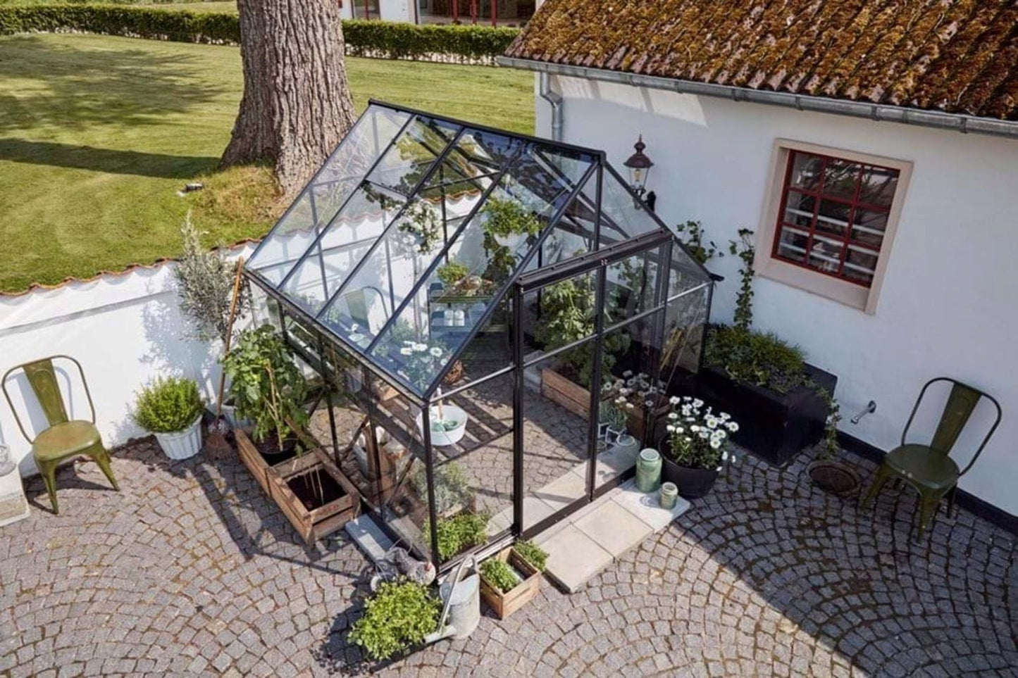 Halls Gewächshaus "Qube+" Schwarz, 6,6 M² (88)