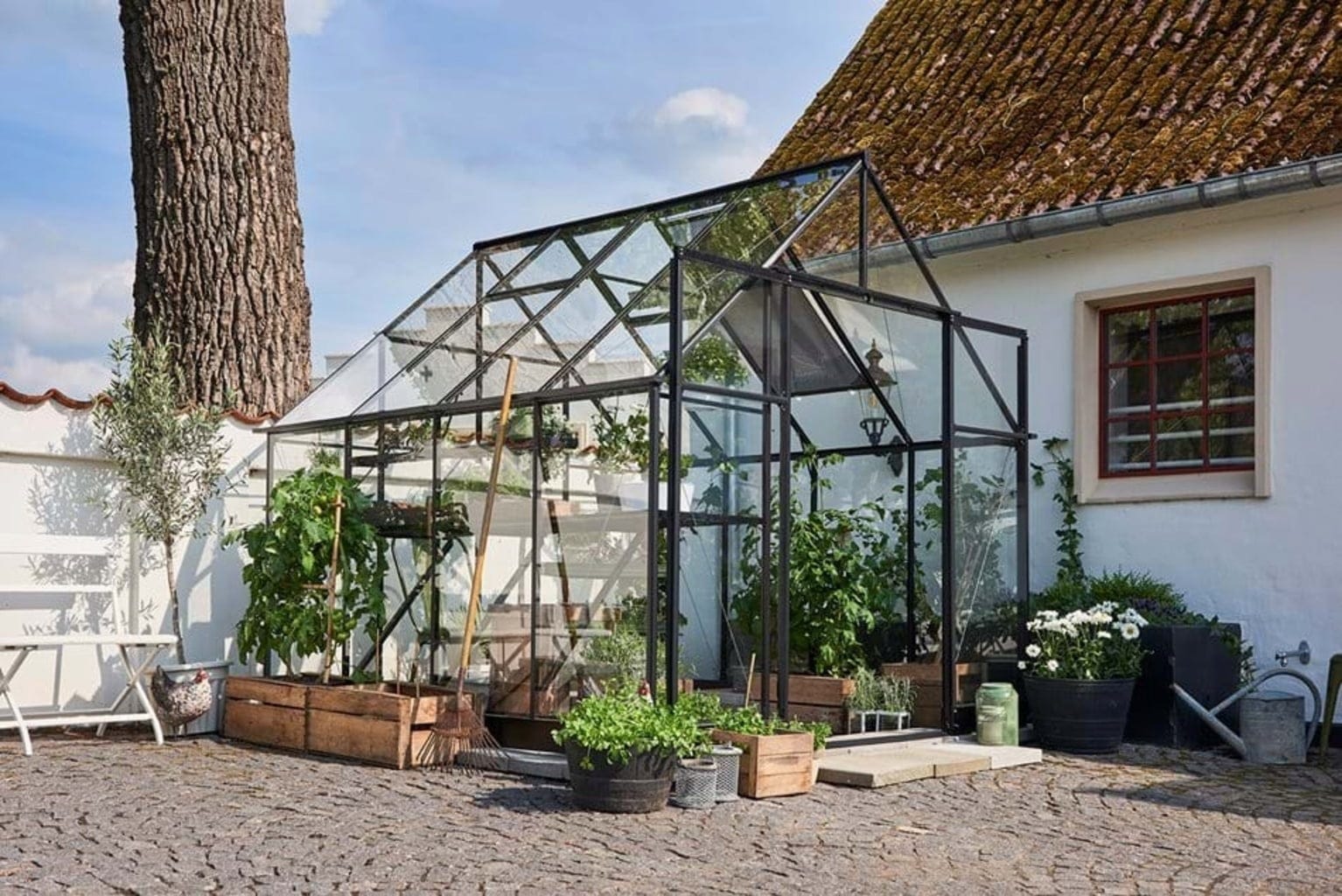 Halls Gewächshaus "Qube+" Schwarz, 6,6 M² (88)