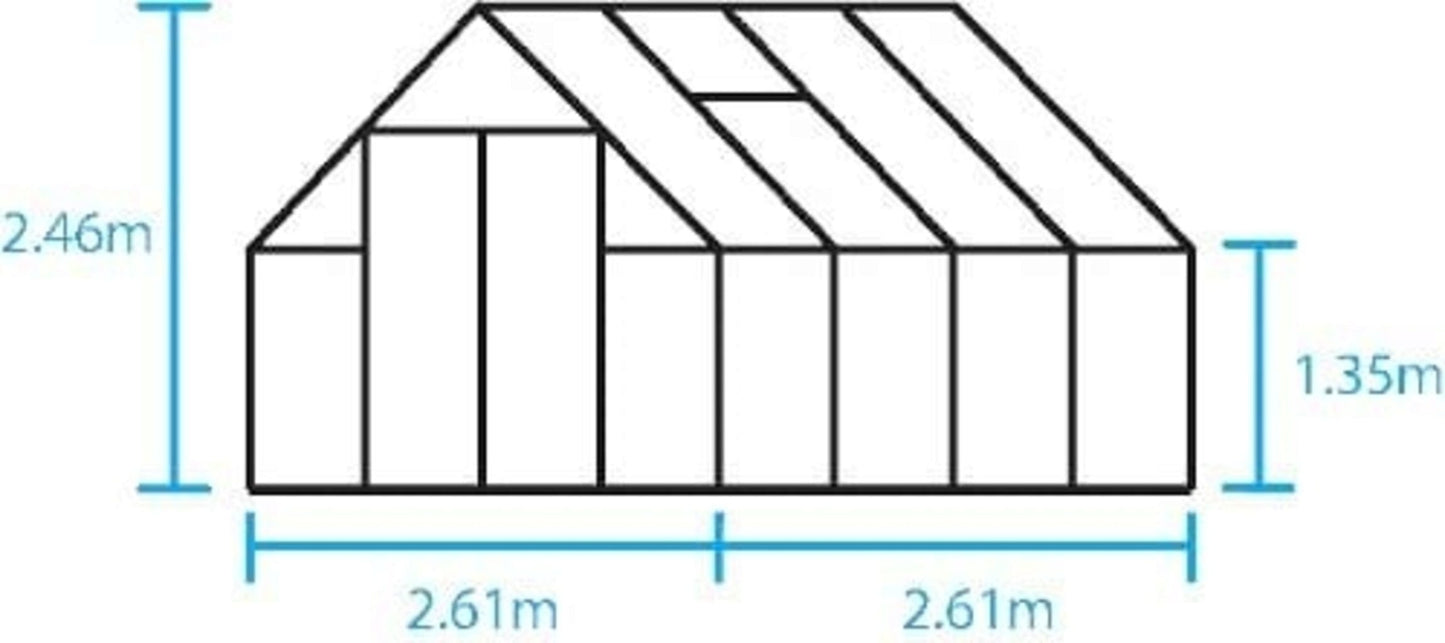 Halls Gewächshaus "Qube+" Schwarz, 6,6 M² (88)