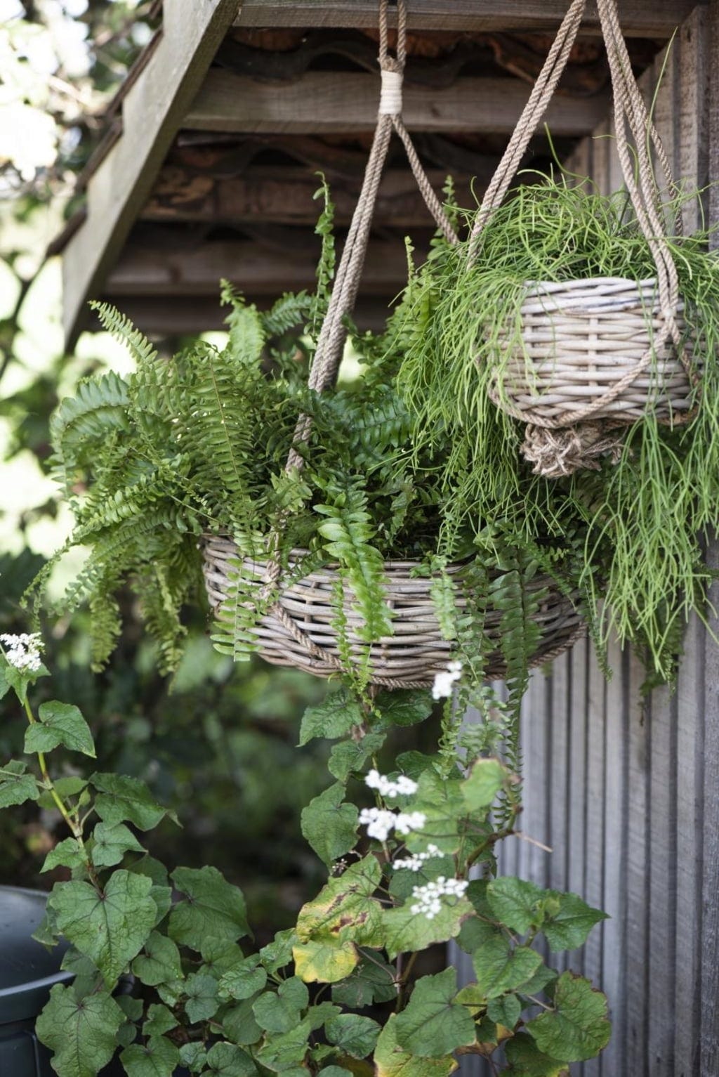  Hängekorb Rattan, H: 13 Cm Ø: 36 Cm