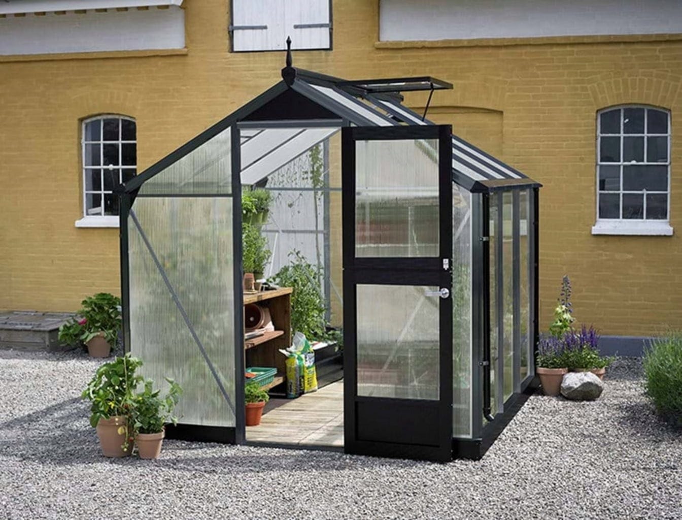 Juliana Gewächshaus Compact - Anthrazit Mit Stegdoppelplatte, 5 M²