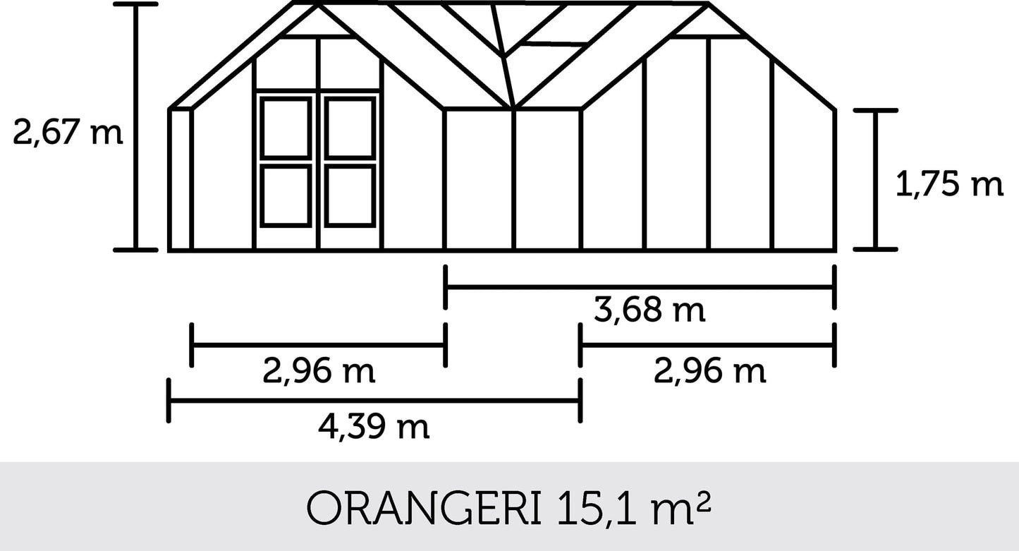 Juliana Gewächshaus Orangerie - Anthrazit, 15,1 M²