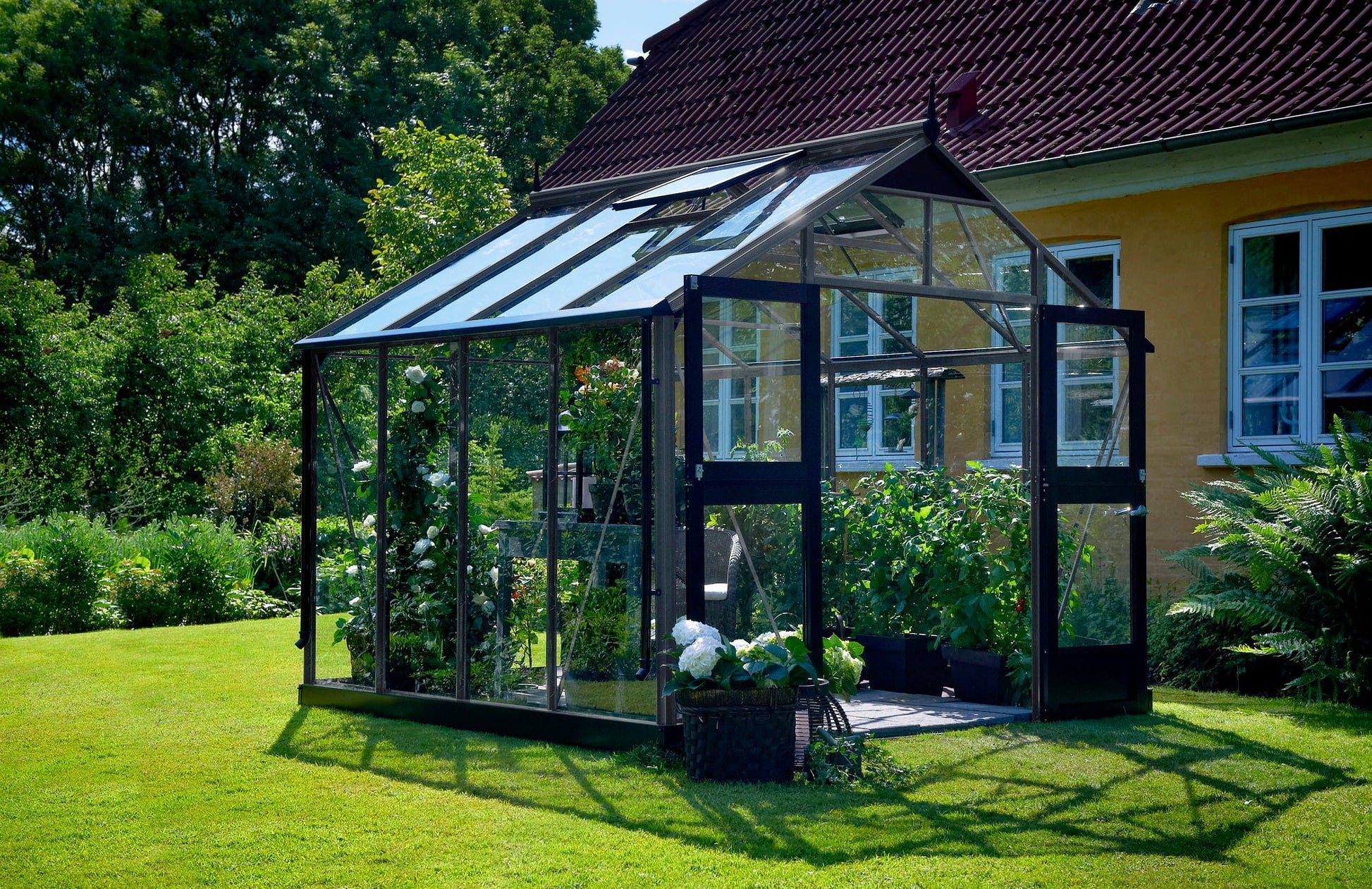 Juliana Gewächshaus Premium - Anthrazit Mit 3 Mm ESG, 8,8 M²