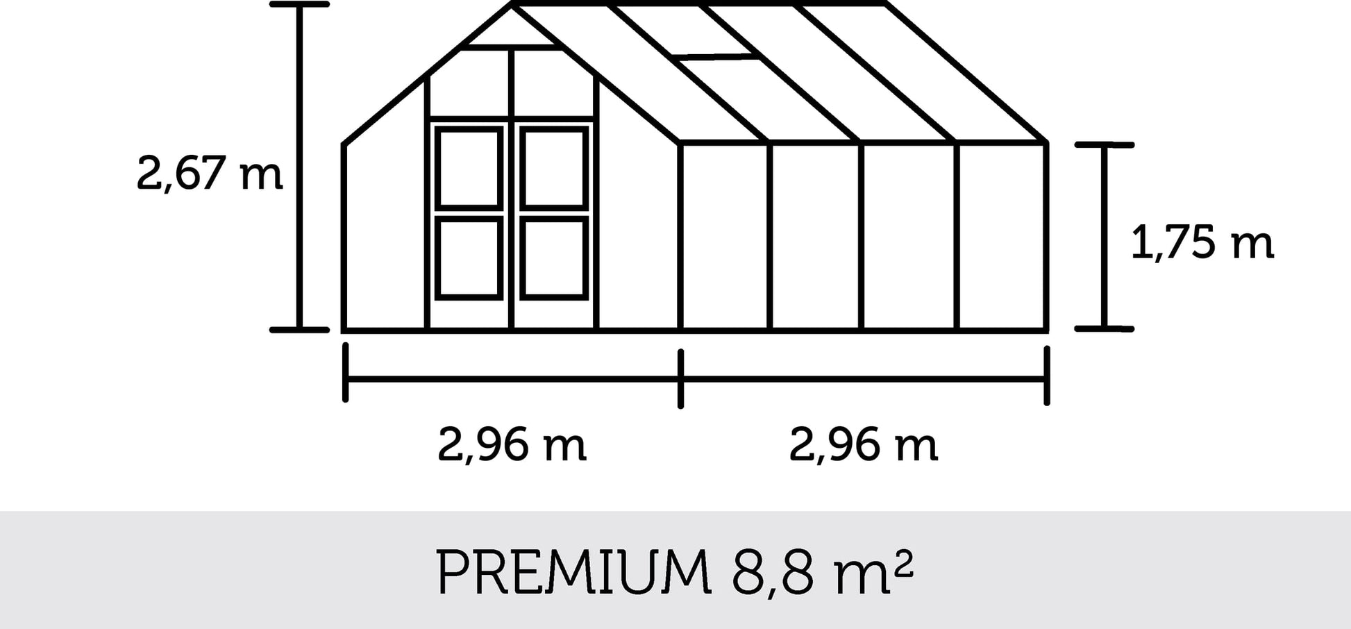Juliana Gewächshaus Premium - Anthrazit Mit Stegdoppelplatte, 8,8 M²